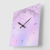Elegant modern gradient violet glitter marble vierkante klok (Hoek)