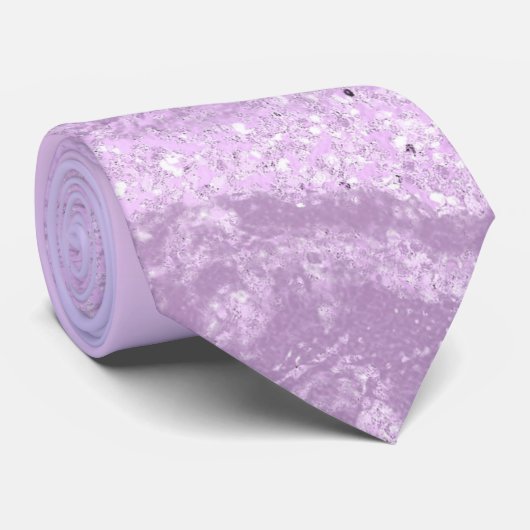 Elegant modern gradiënt violet glitter marmer stropdas (Opgerold)