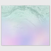 Elegant modern gradiëntmunt groen glitter paars cadeaupapier (Vlak)