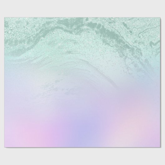 Elegant modern gradiëntmunt groen glitter paars cadeaupapier (Vlak)