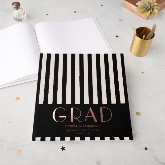 Elegant Modern Graduation Party Folie gastenboek (Voorkant open)