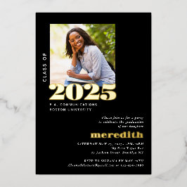 Elegant Modern Gradun Party Foto Gold Folie Uitnodiging