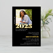 Elegant Modern Gradun Party Foto Gold Folie Uitnodiging (Staand Voorkant)