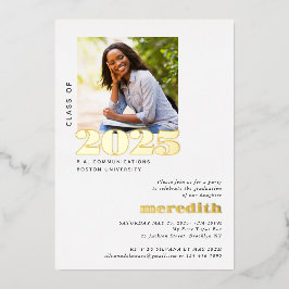 Elegant Modern Gradun Party Foto Gold Folie Uitnodiging