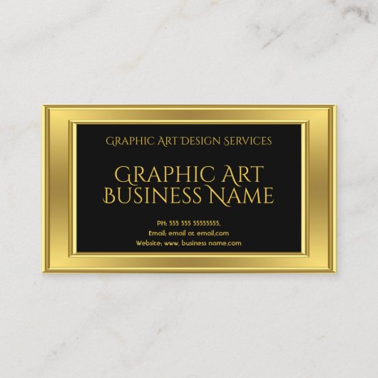 Elegant modern grafisch ontwerp Gold Black Visitekaartje (Voorkant)