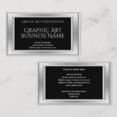 Elegant modern grafisch ontwerp - zwart zilver visitekaartje (Voorkant / Achterkant)