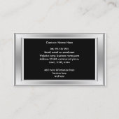 Elegant modern grafisch ontwerp - zwart zilver visitekaartje (Achterkant)