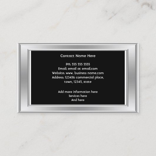 Elegant modern grafisch ontwerp - zwart zilver visitekaartje (Achterkant)