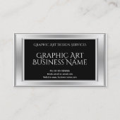 Elegant modern grafisch ontwerp - zwart zilver visitekaartje (Voorkant)