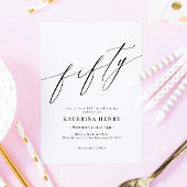 Elegant modern grafisch script 50e verjaardag kaart