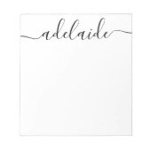 Elegant modern grafisch script zwart wit monogram notitieblok (Voorkant)