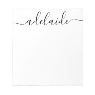 Elegant modern grafisch script zwart wit monogram notitieblok