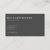 Elegant Modern Gray and White Photo Monogramed Visitekaartje (Achterkant)