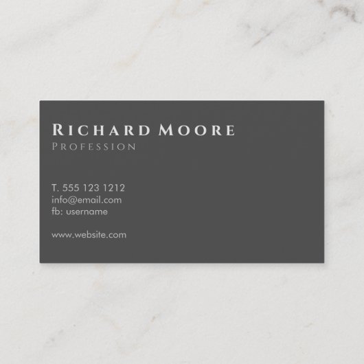 Elegant Modern Gray and White Photo Monogramed Visitekaartje (Achterkant)