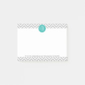 Elegant Modern Gray Chevron en Mint Monogram Post-it® Notes (Voorkant)