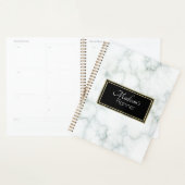 Elegant Modern Gray Marmer Name Gold Planner (Display)