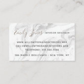 Elegant Modern Gray Marmer Professional Visitekaartje (Achterkant)