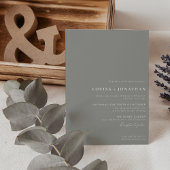 Elegant Modern Gray Trendy Script Minimal Wedding Kaart