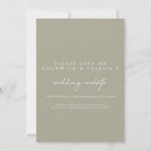 Elegant Modern Gray Wedding Enclosure Kaarten (Achterkant)