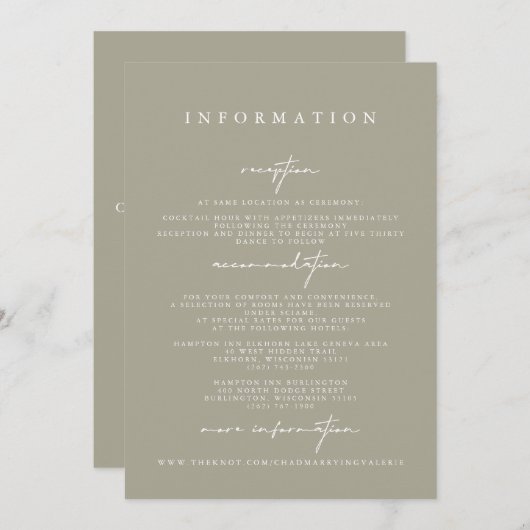 Elegant Modern Gray Wedding Enclosure Kaarten (Voorkant / Achterkant)