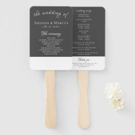 Elegant Modern Gray Wedding Programme Handwaaier