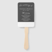 Elegant Modern Gray Wedding Programme Handwaaier (Voorkant)