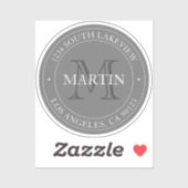 Elegant Modern Gray & White | Transparantie Sticker (Vel)