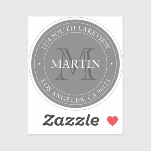 Elegant Modern Gray & White | Transparantie Sticker (Vel)