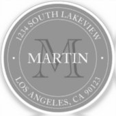 Elegant Modern Gray & White | Transparantie Sticker (Voorkant)