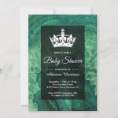 Elegant modern Green Agate Baby shower Kaart (Voorkant)