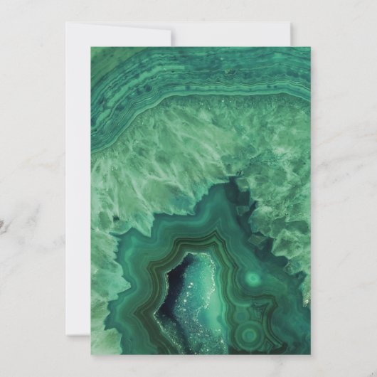 Elegant modern Green Agate Baby shower Kaart (Achterkant)