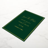 Elegant modern Green Gold Foil bewaar de Date Kaar Folie Uitnodiging (Gedraaid)