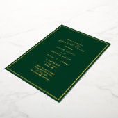 Elegant modern Green Gold Wedding Rehearsal Dinner Folie Uitnodiging (Gedraaid)
