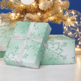 Elegant modern Green Kerstmis Snowflake Patroon Cadeaupapier