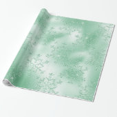 Elegant modern Green Kerstmis Snowflake Patroon Cadeaupapier (Uitgerold)