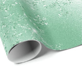 Elegant modern Green Kerstmis Snowflake Patroon Cadeaupapier (Rol Hoek)