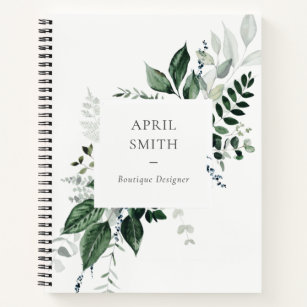 Elegant Modern Green Leafy Tropical Foliage Fern Notitieboek