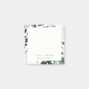 Elegant Modern Green Leafy Tropical Foliage Fern Post-it® Notes