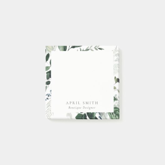 Elegant Modern Green Leafy Tropical Foliage Fern Post-it® Notes (Voorkant)