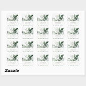 Elegant Modern Green Leafy Tropical Foliage Fern Vierkante Sticker (Vel)