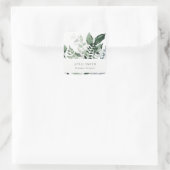 Elegant Modern Green Leafy Tropical Foliage Fern Vierkante Sticker (Tas)