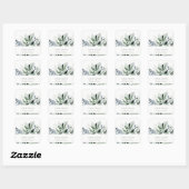 Elegant Modern Green Leafy Tropical Foliage Fern Vierkante Sticker (Vel)