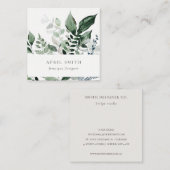 Elegant Modern Green Leafy Tropical Foliage Fern Vierkante Visitekaartje (Voorkant / Achterkant)