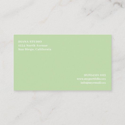 Elegant modern Green Leaves Visitekaartje (Achterkant)