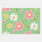 Elegant Modern Green Pink Floral Inpakpapier Vel (Voorkant 2)