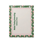 Elegant Modern Green Pink Floral Notitieblok (Linkerzijde)