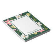 Elegant Modern Green Pink Floral Notitieblok (Schuin)