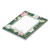 Elegant Modern Green Pink Floral Notitieblok (Linkerzijde)