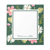 Elegant Modern Green Pink Floral Notitieblok (Voorkant)