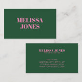 Elegant modern Green Roze Professional Visitekaartje (Voorkant / Achterkant)